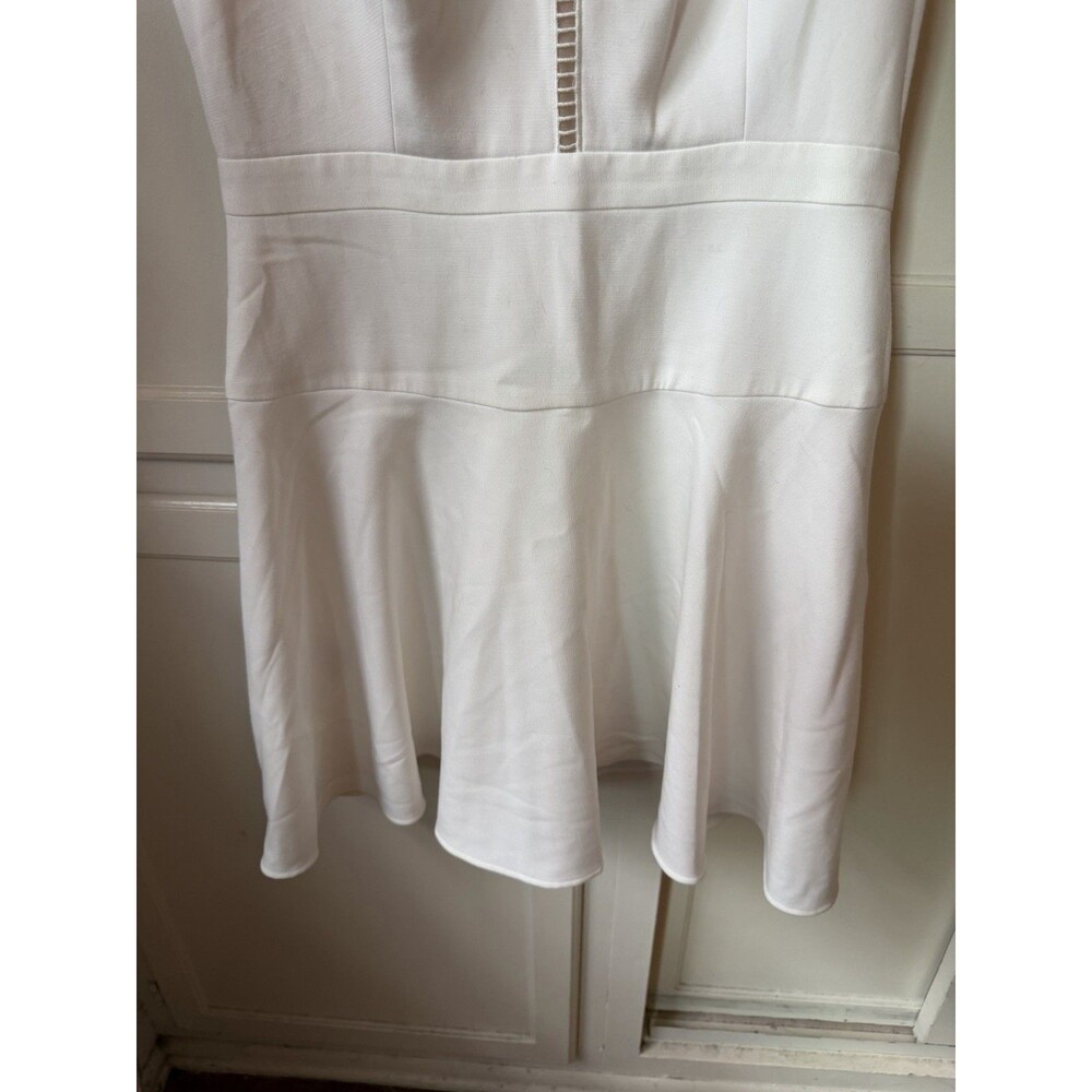 BCBGMAXAZRIA Runway White Ladder Lace Fit & Flare Dress - Size 10 - Picture 2 of 7